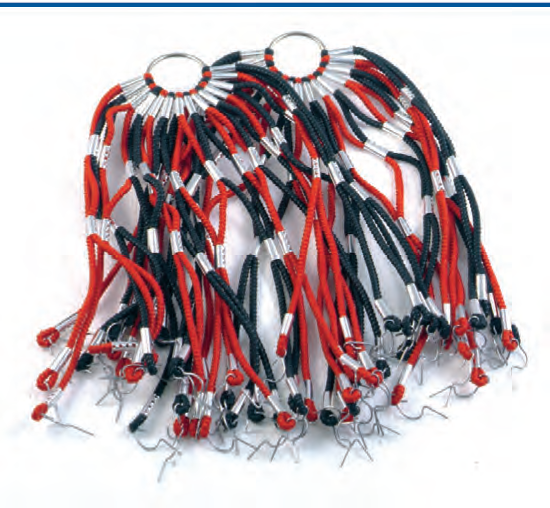 RE 01 RS Rete in elastico rossa/nera a strisce RE 01 RS Rete in elastico rossa/nera a strisce